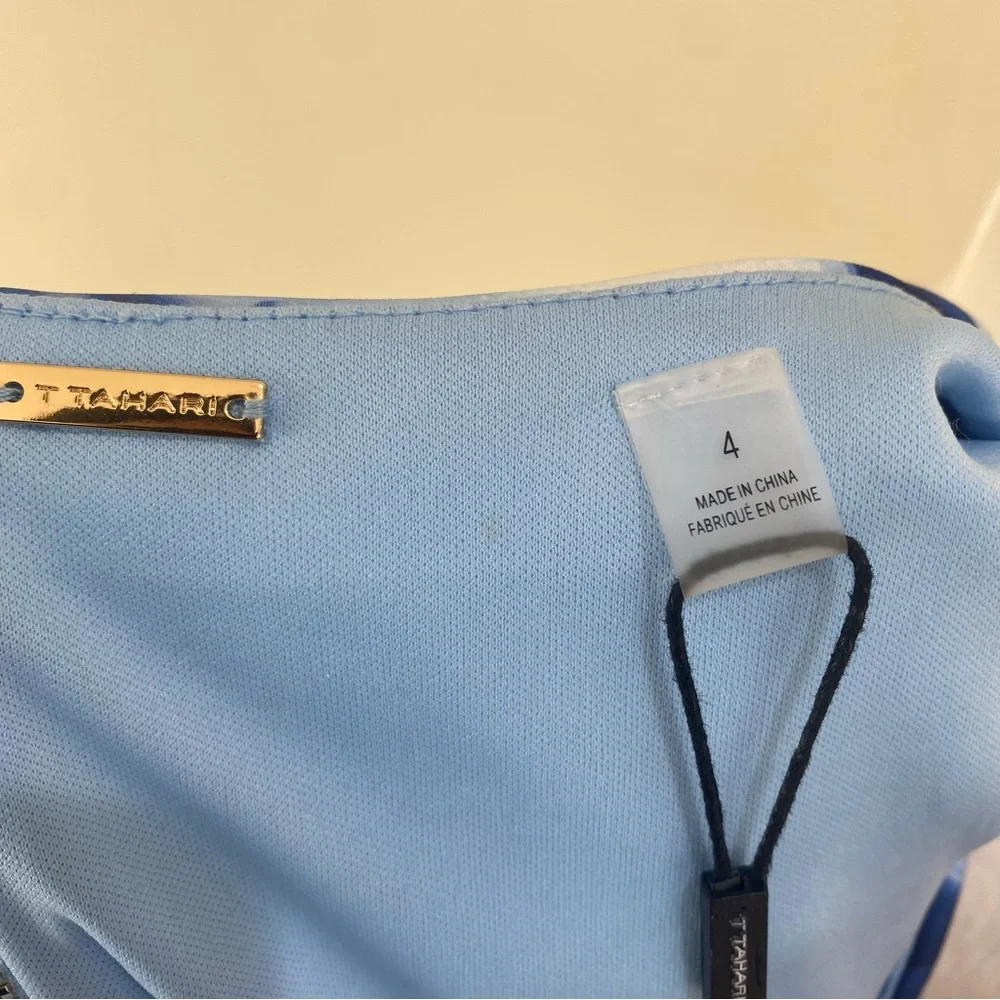 T. Tahari Sleeveless Blue & White Floral Zippered Back NWT Size 4 - Picture 16 of 16